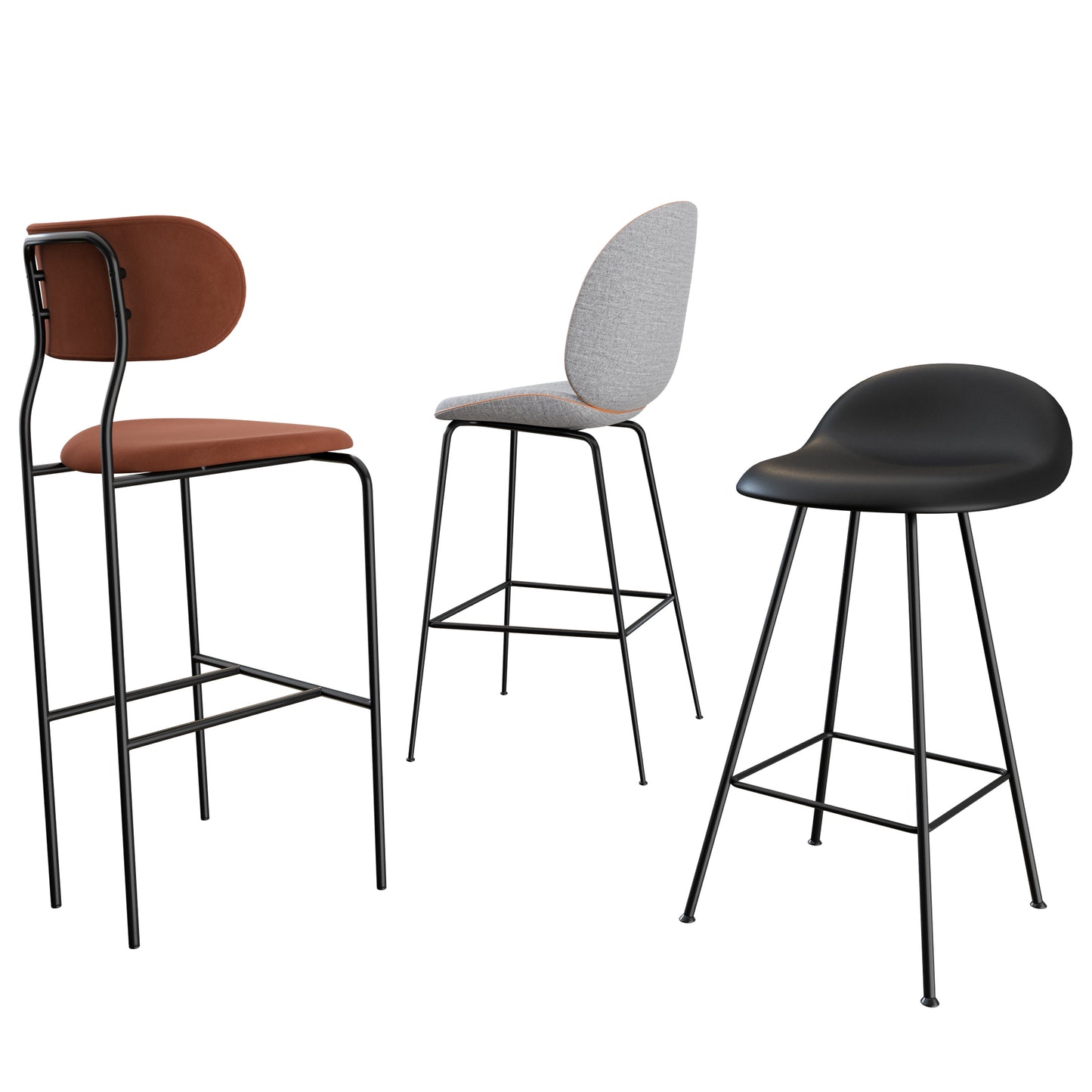 Gubi Bar Chairs & Stools Collection 3D Models