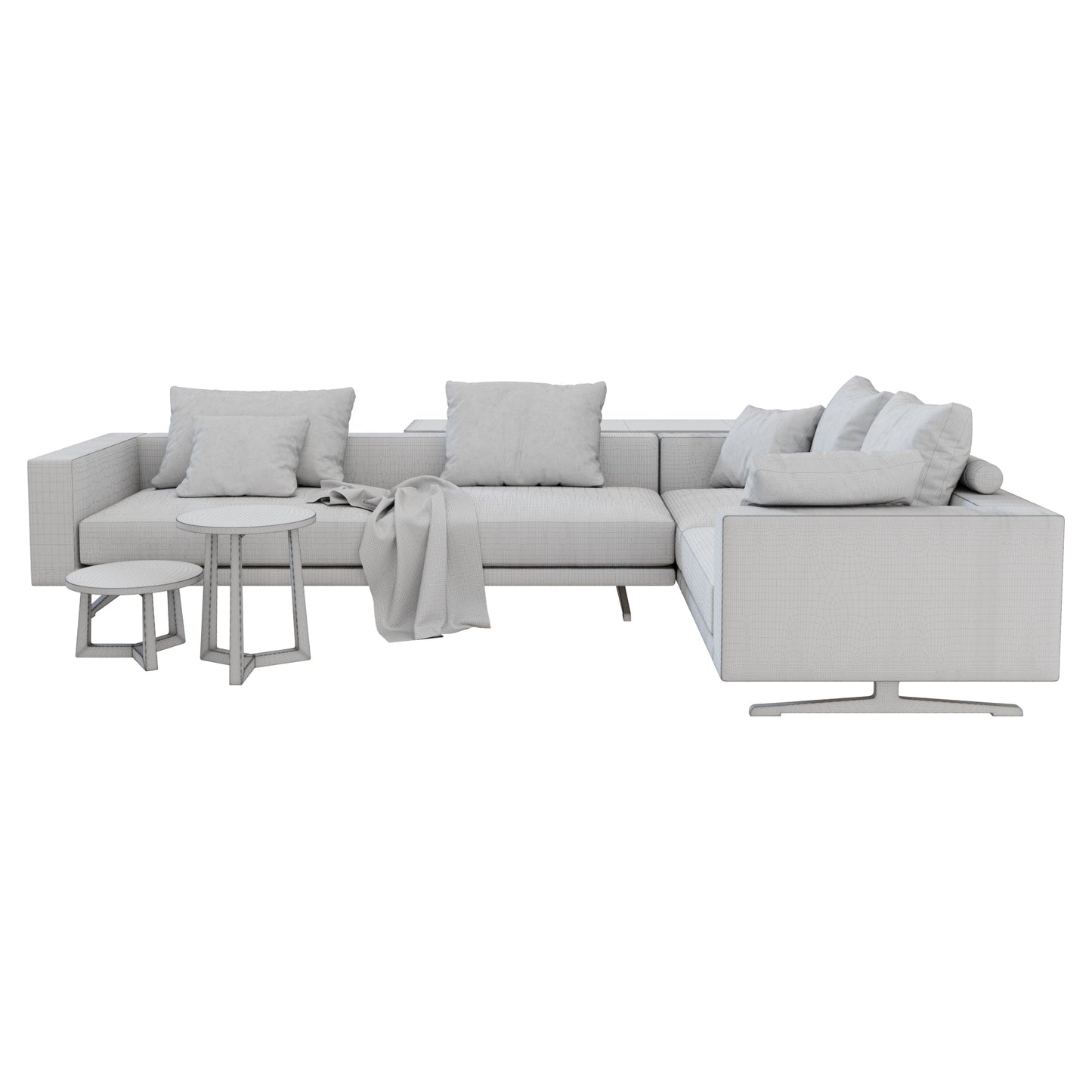 Campiello Sofa + Jiff Side Tables By Flexform 3D Model