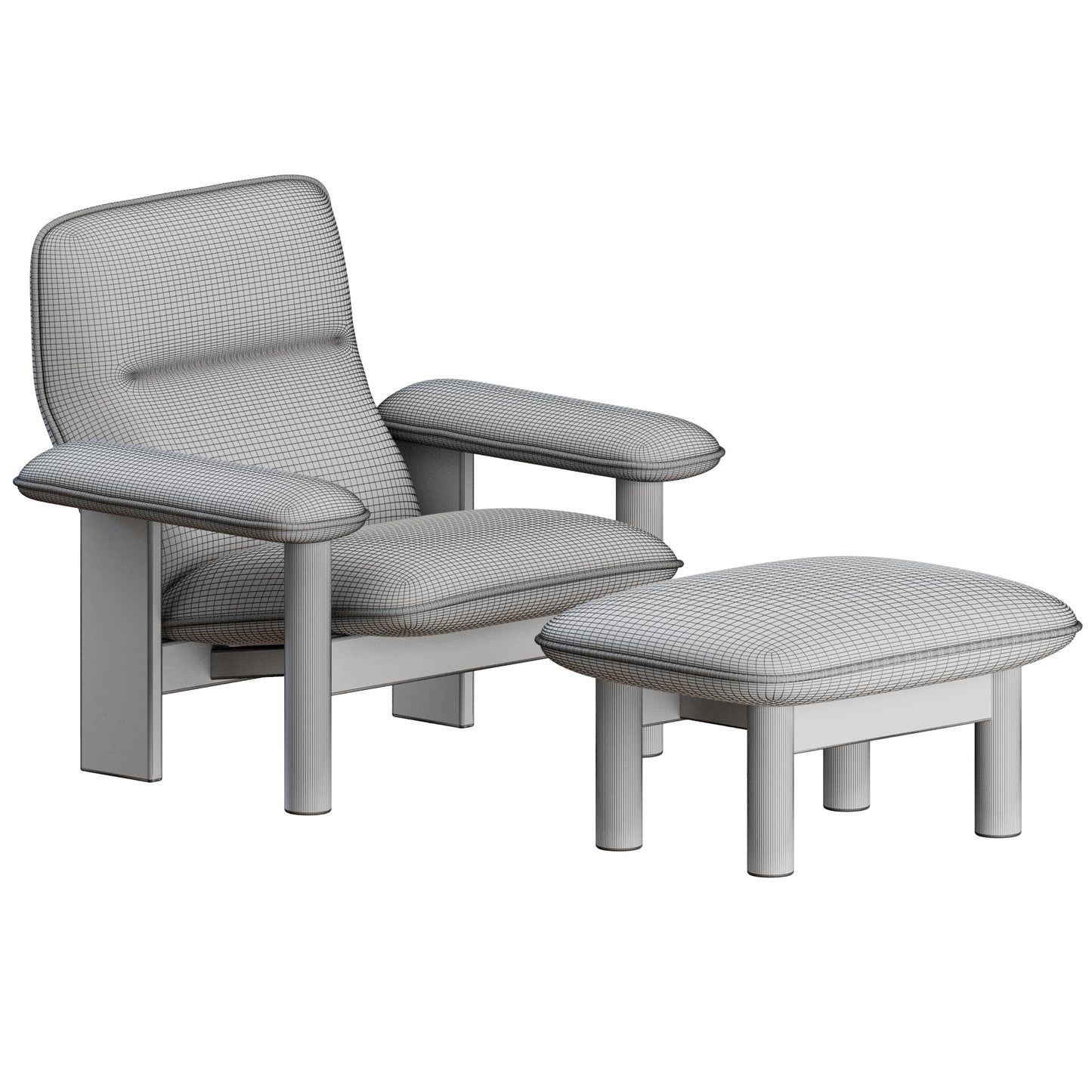 Brasilia Lounge Chair + Ottoman By Audo 3D Model