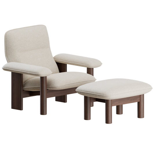 Brasilia Lounge Chair + Ottoman By Audo 3D Model