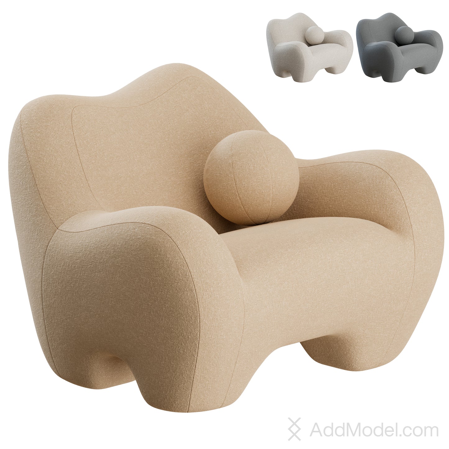 Gummy Lounge Chair By Toogood 3D Model