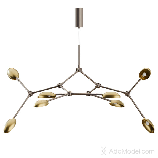 Drop Chandelier Brass By 101 Copenhagen 3D Model