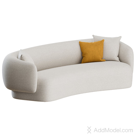 Noah Curved Sofa By Marelli 3D Model