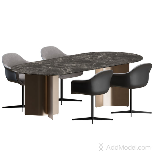 Chia Swivel Dining Set By Marelli 3D Model