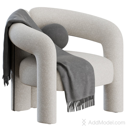 Dudet Armchair With Pillow By Cassina 3D Model