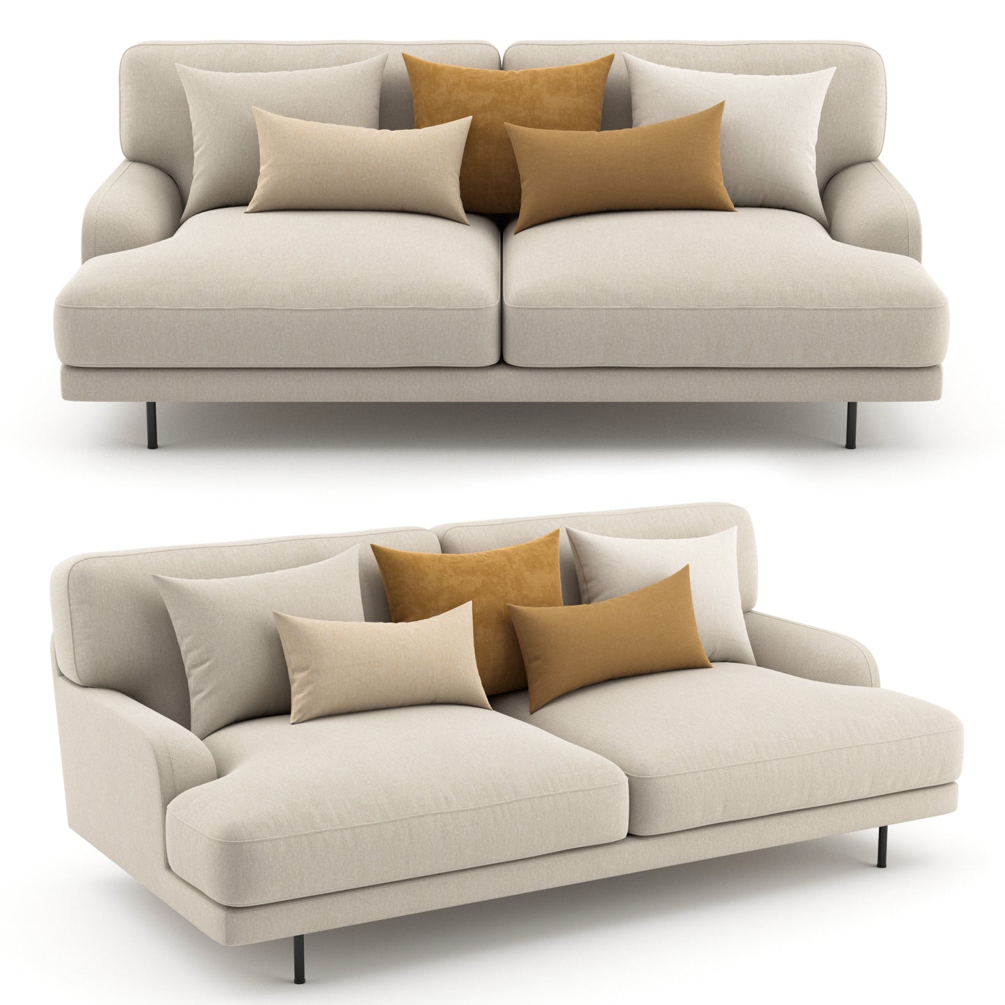 Flaneur Sofa 2 Seater By Gubi 3D Model