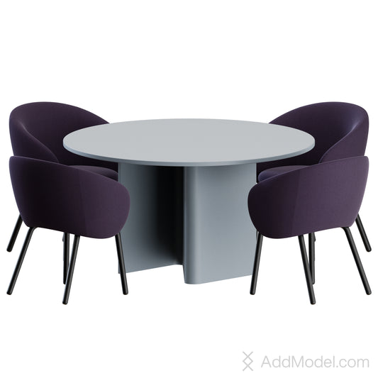 Nebulona Chair & Nami Dining Table By Miniforms 3D Model