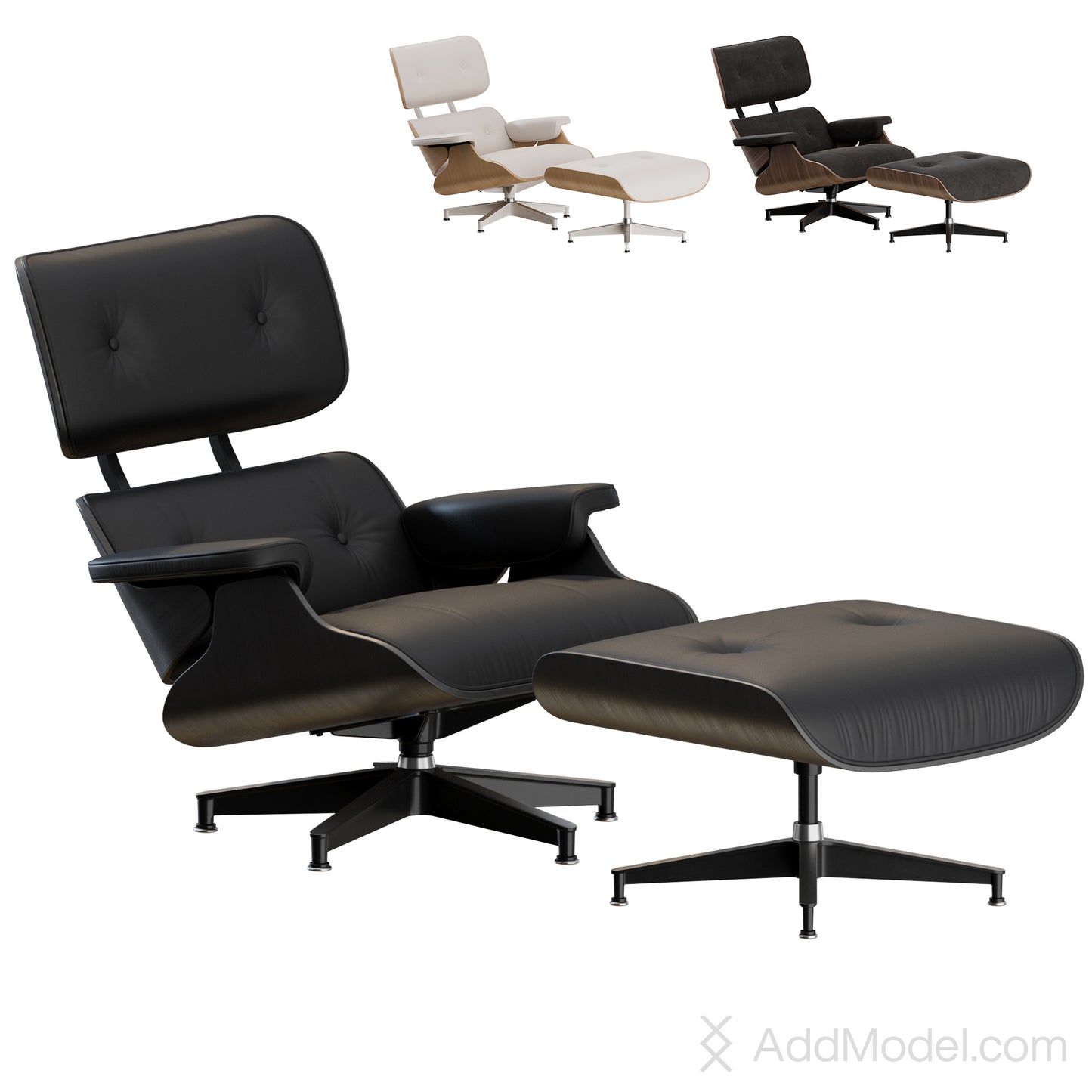 Eames Lounge Chair and Ottoman By Herman Miller 3D Model