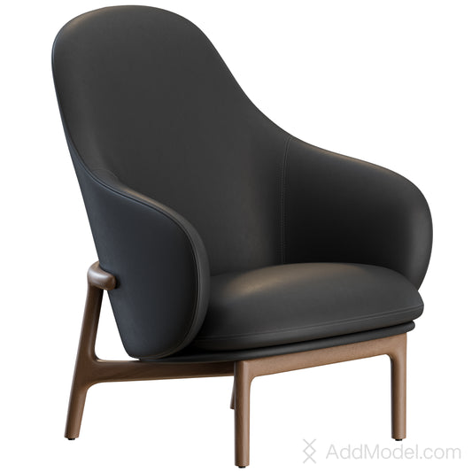 Mela Lounge High Armchair By Artisan 3D Model