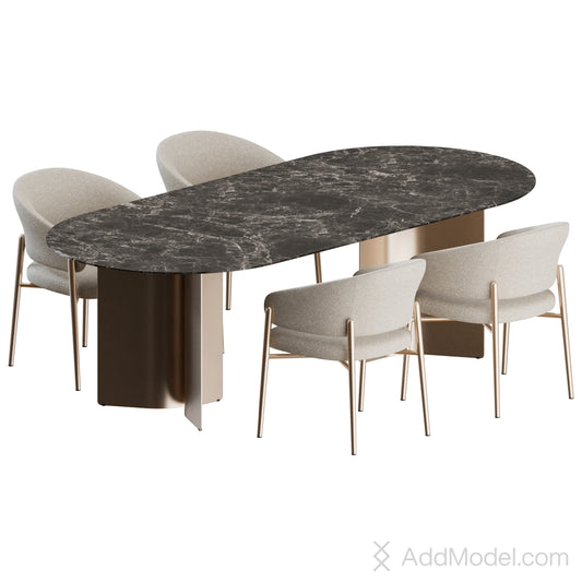 Linda Dining Set By Marelli 3D Model