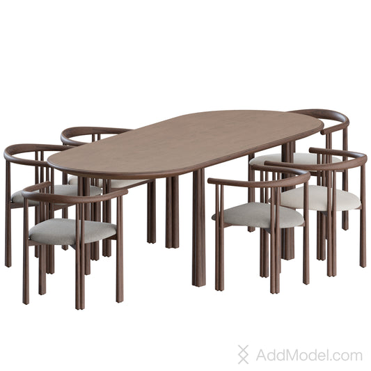 Elliot Dining Set By De La Espada 3D Model