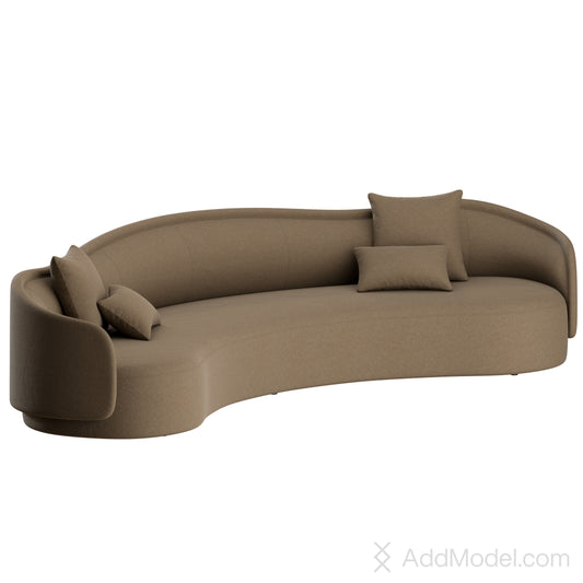 PIA Curved Sofa 350 By Collection Particuliere 3D Model