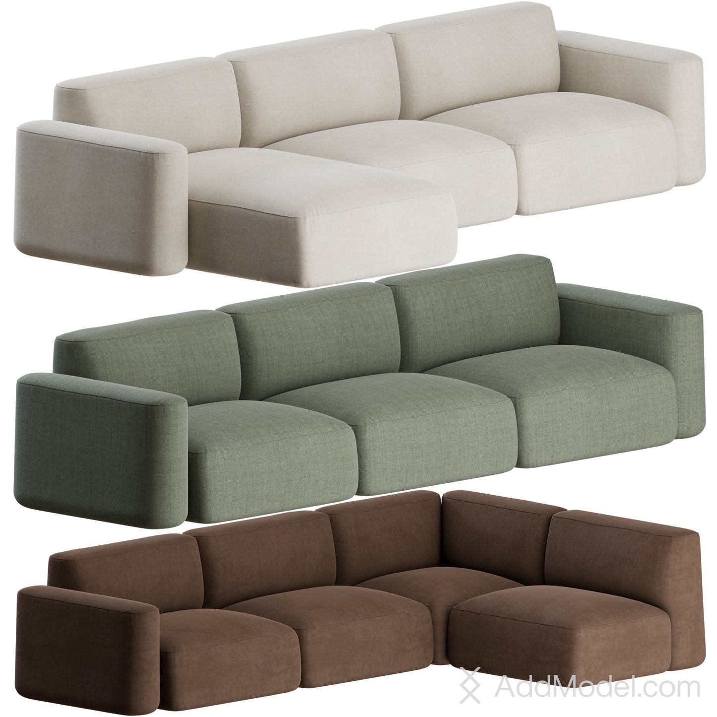 Patch Modular Sofa By Massproductions 3D Model