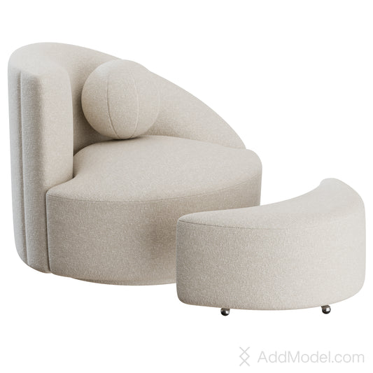 Nautilus Armchair By Vladimir Kagan 3D Model