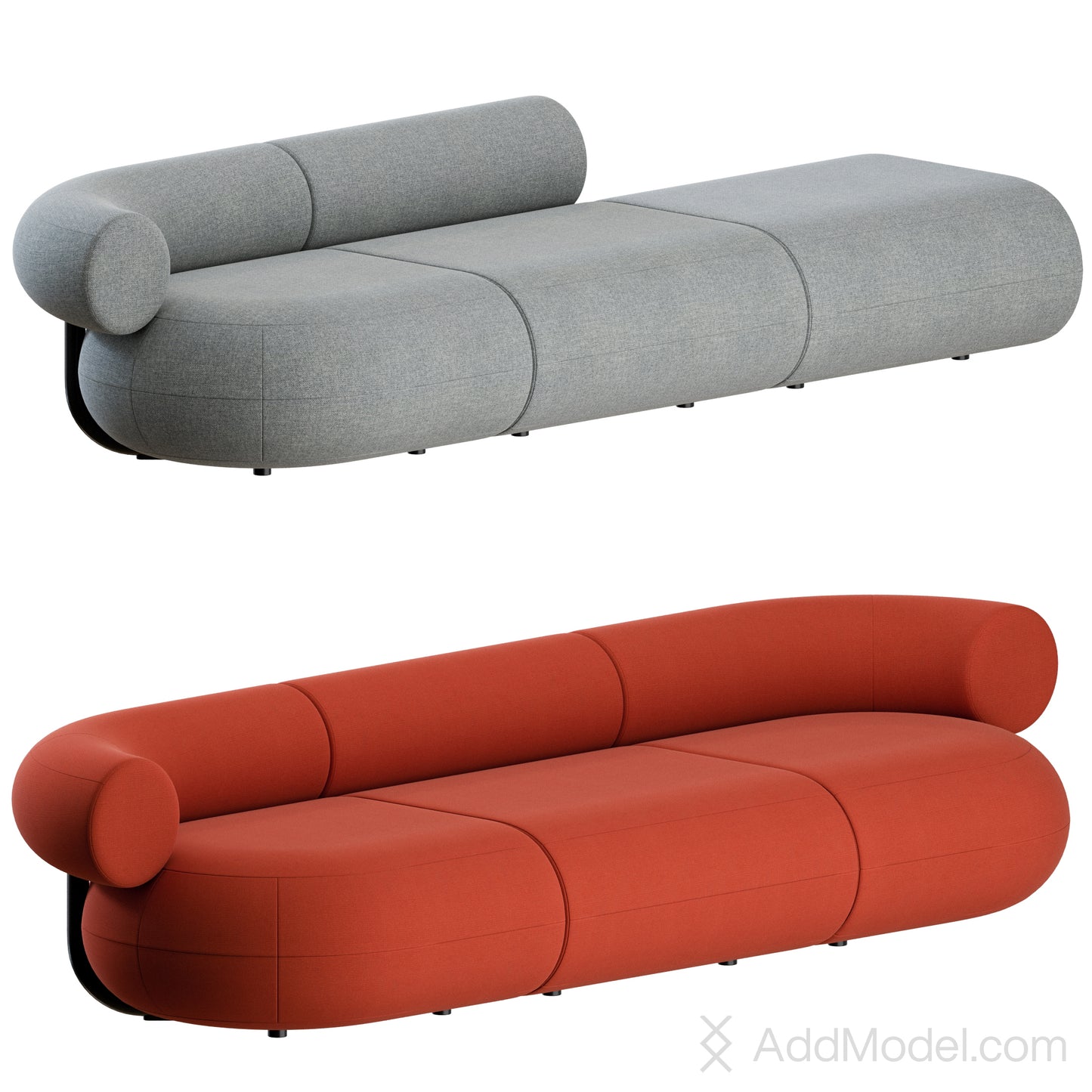 Fat Sofa Straight 3 Seater By Tom Dixon 3D Model