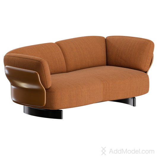 Saki 2 Seater Sofa By Minotti 3D Model