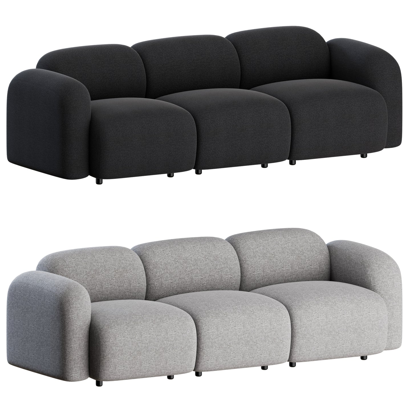 Swell Sofa 3 Seater By Normann Copenhagen 3D Model