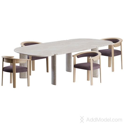Afra Chair Isamu Table By Baxter 3D Model