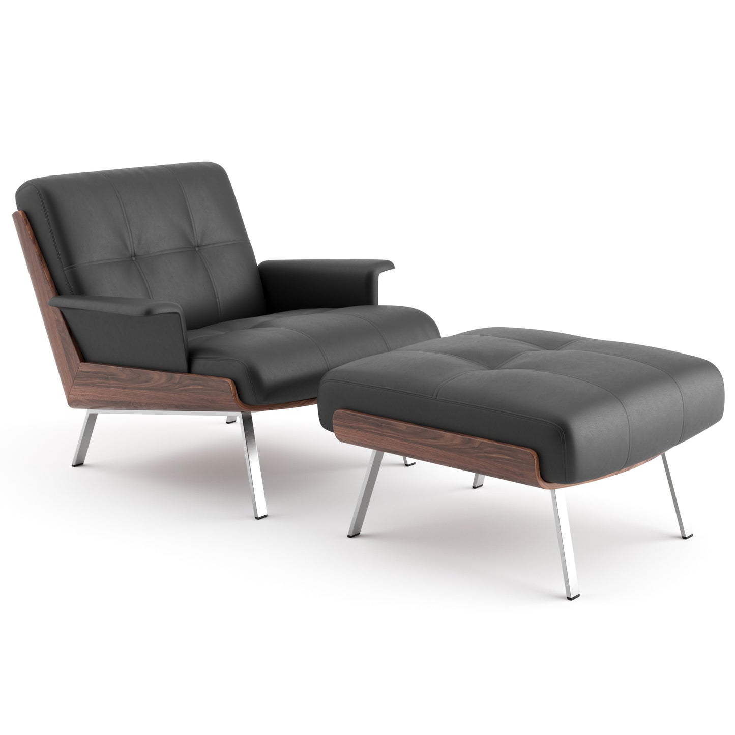 Daiki Armchair + Footstool By Minotti 3D Model