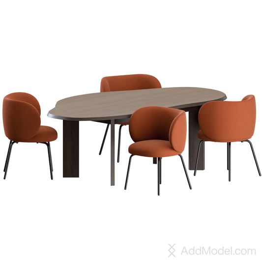 Rico Dining Set 02 By Ferm Living 3D Model