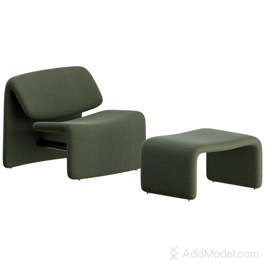 Avant Garde Armchair Footstool By Bonaldo 3D Model