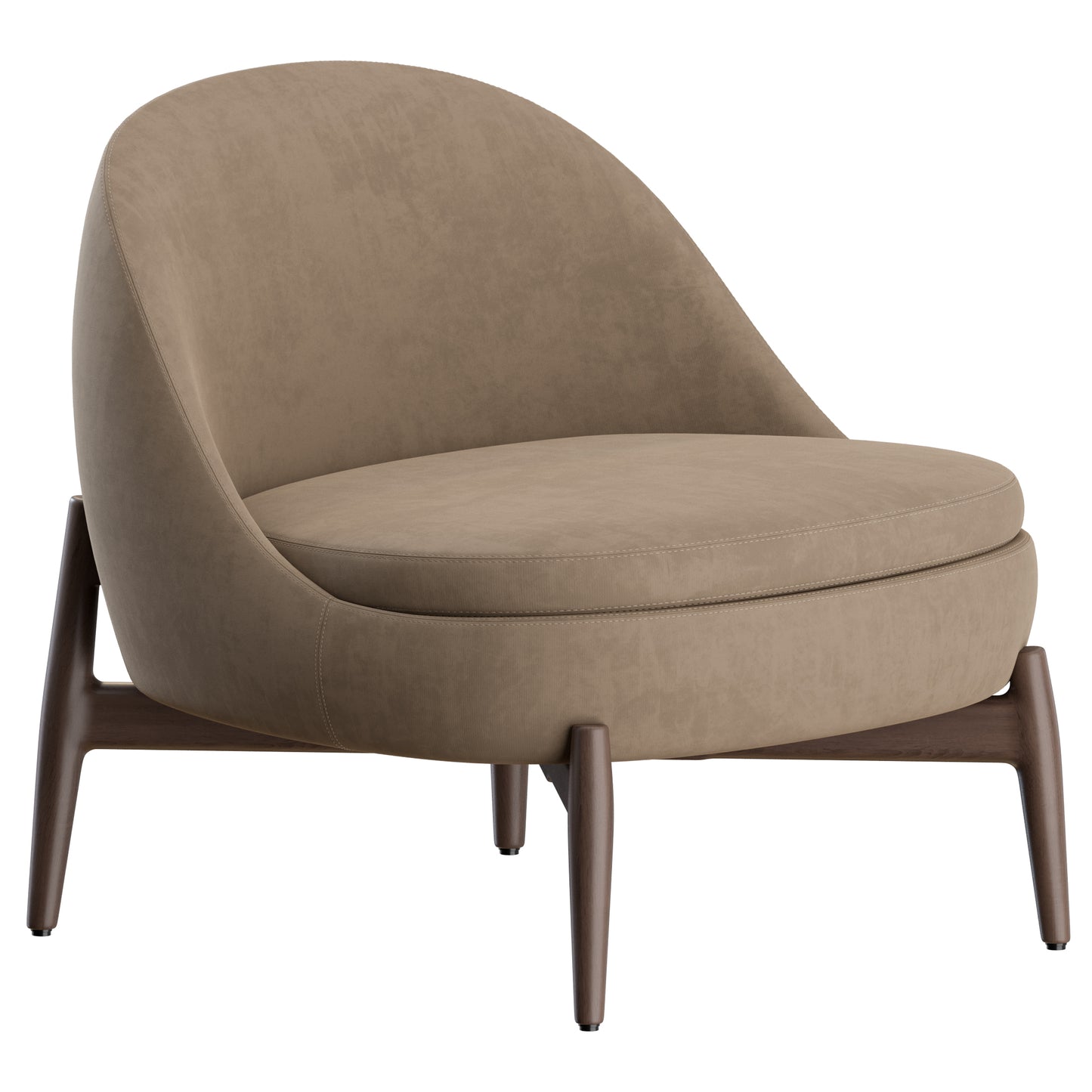 Sendai Armchair Wood Minotti 3D Model