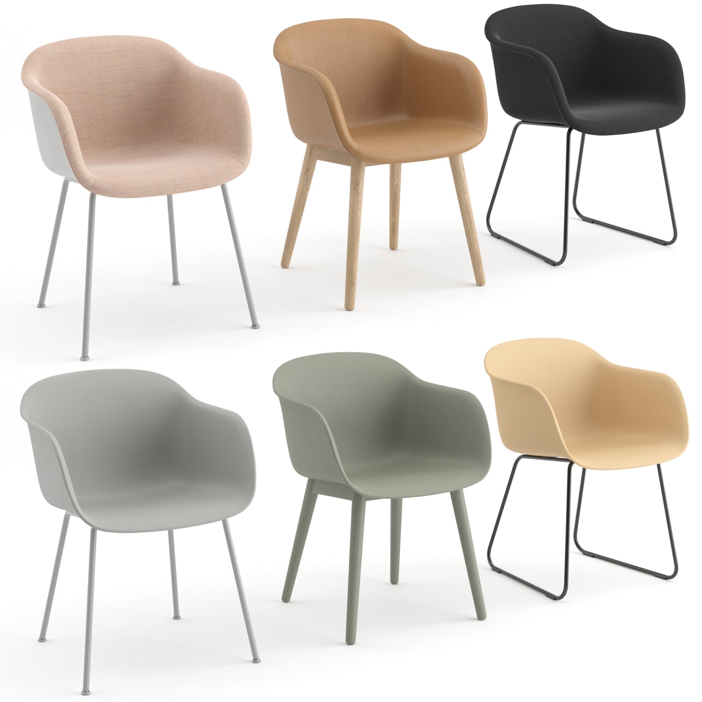 Fiber Armchair Collection By Muuto 3D Model