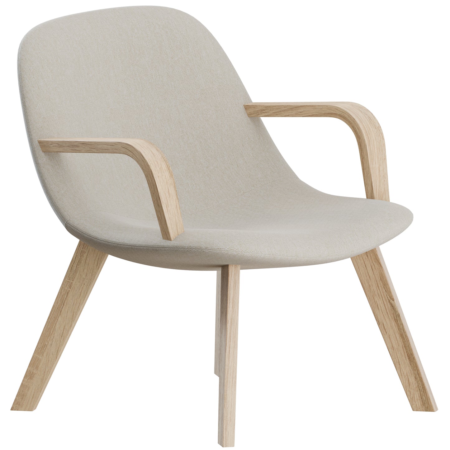 Eyes Lounge Wood Base Armchair By Fredericia 3D Model