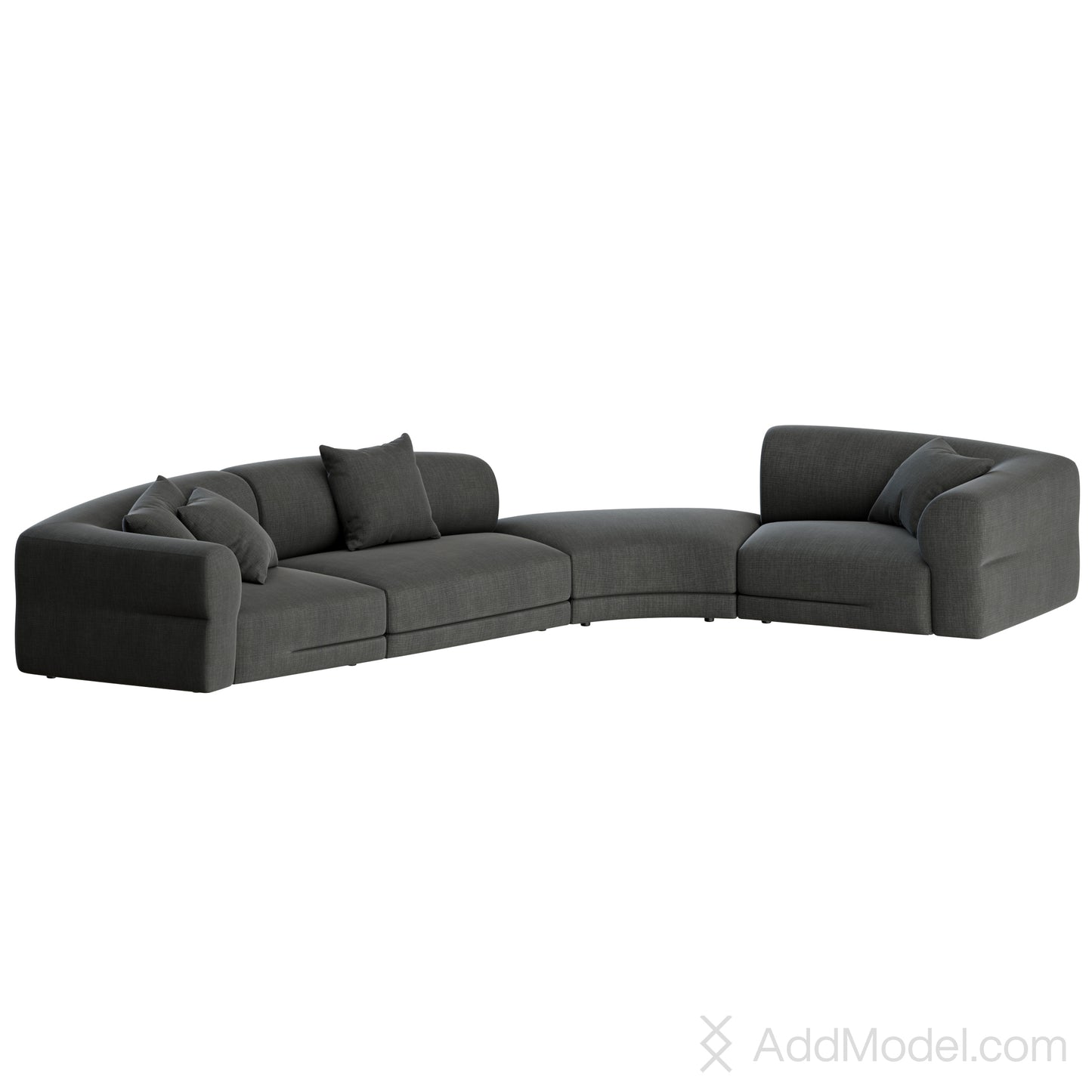 Emile Modular Curved Sofa By Molteni&C 3D Model