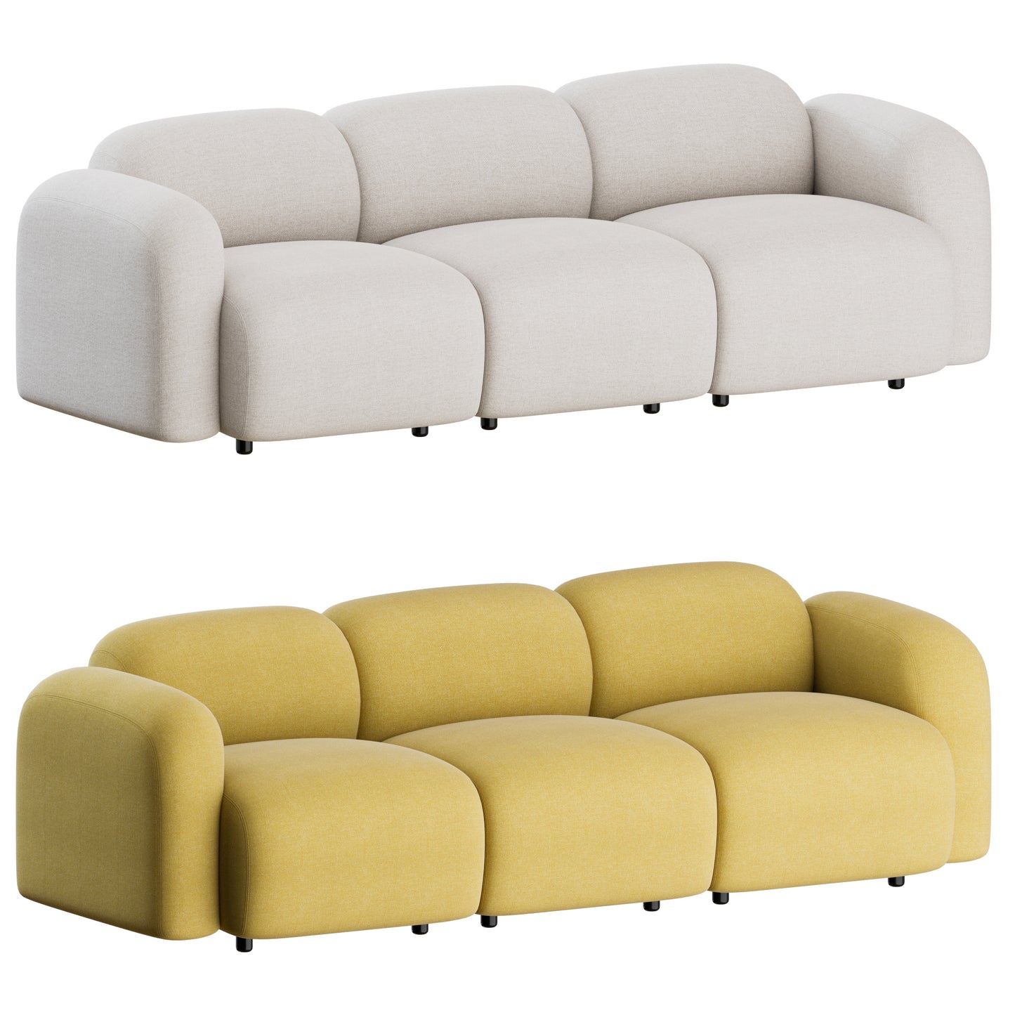 Swell Sofa 3 Seater By Normann Copenhagen 3D Model