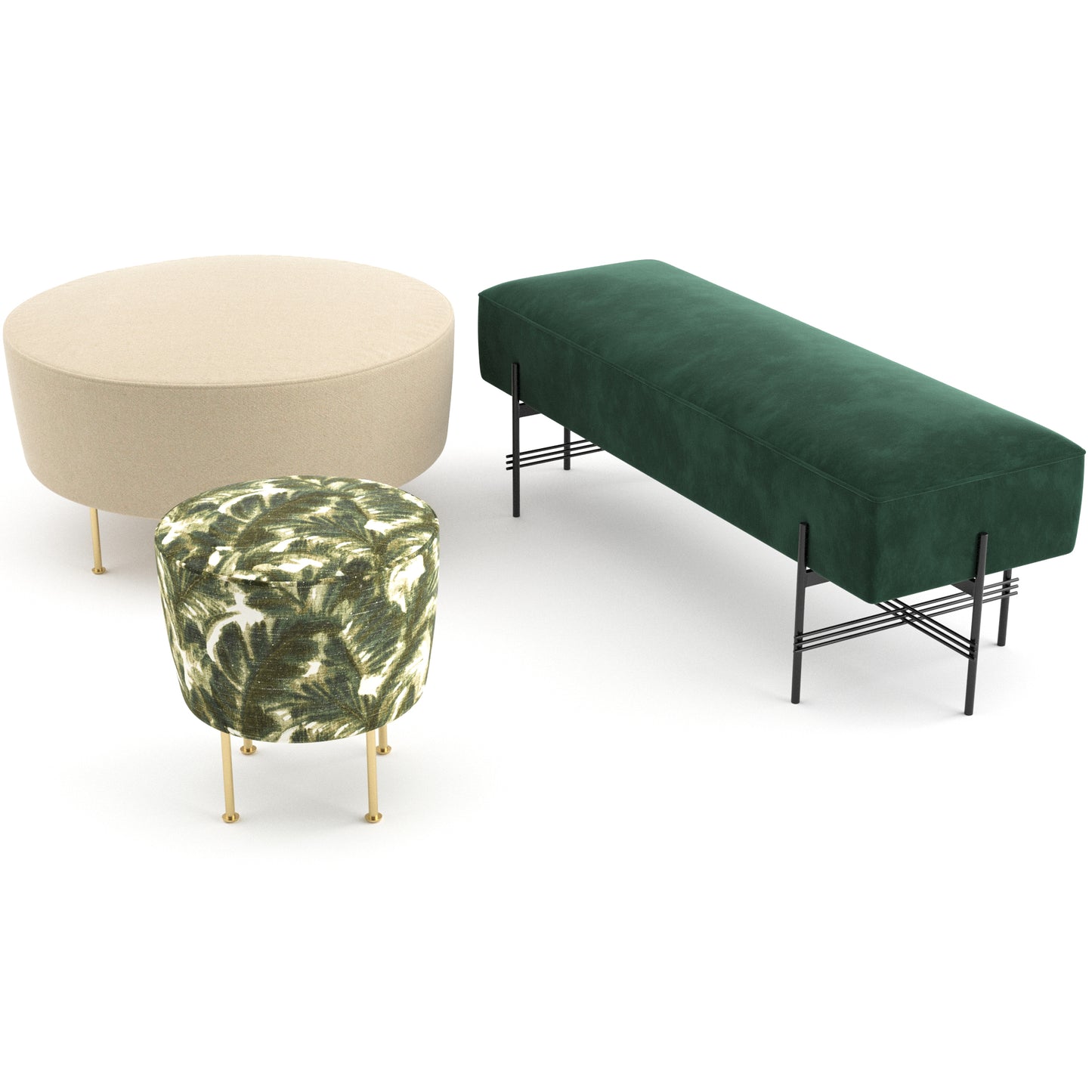 Ottomans and Poufs By Gubi 3D Model