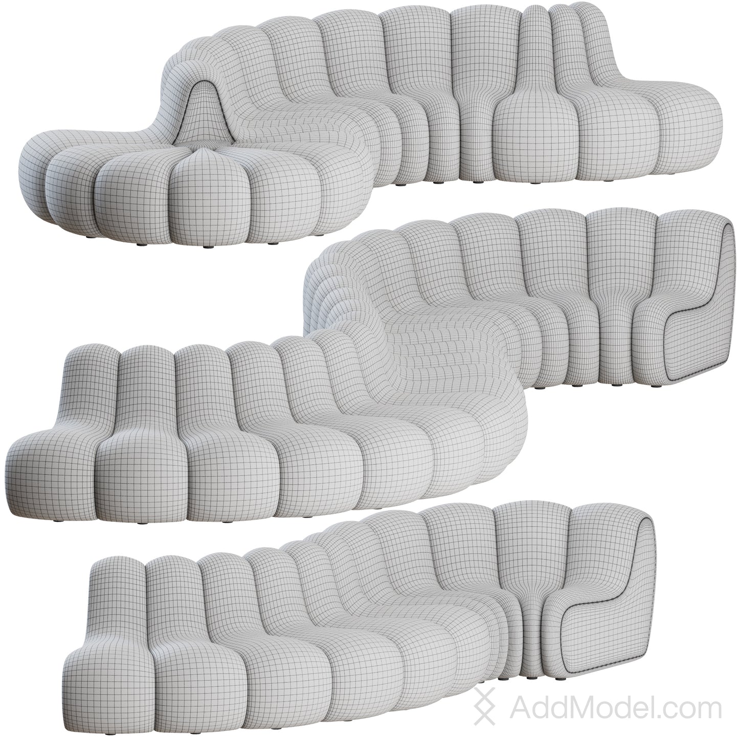 Jagger Modular Sofa Set 01 By Norr11 3D Model