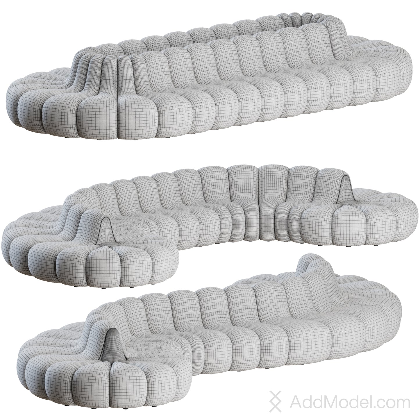 Jagger Modular Sofa Set 02 By Norr11 3D Model