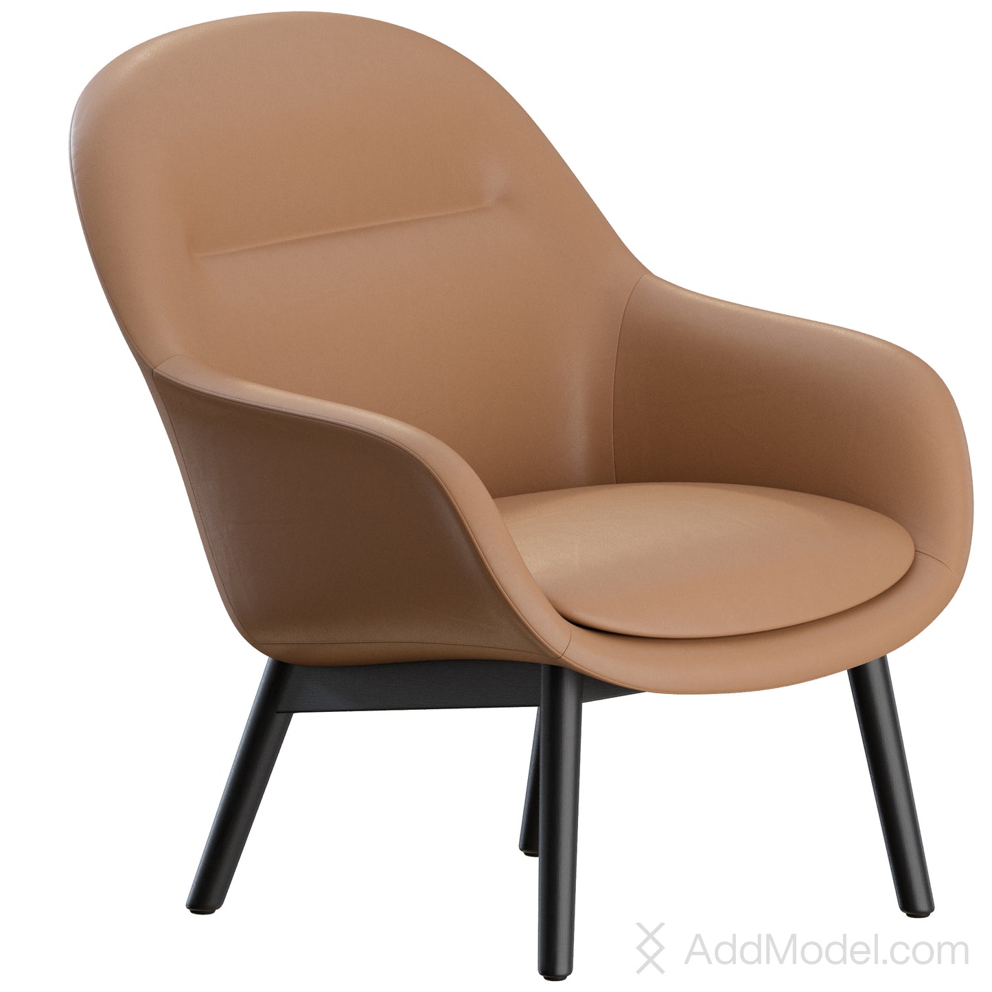 Fiber Lounge Armchair Wood By Muuto 3D Model