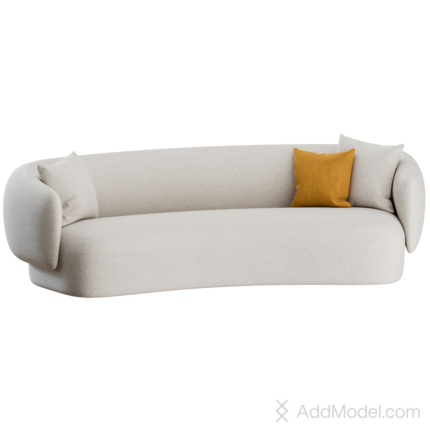 Noah Curved Sofa By Marelli 3D Model