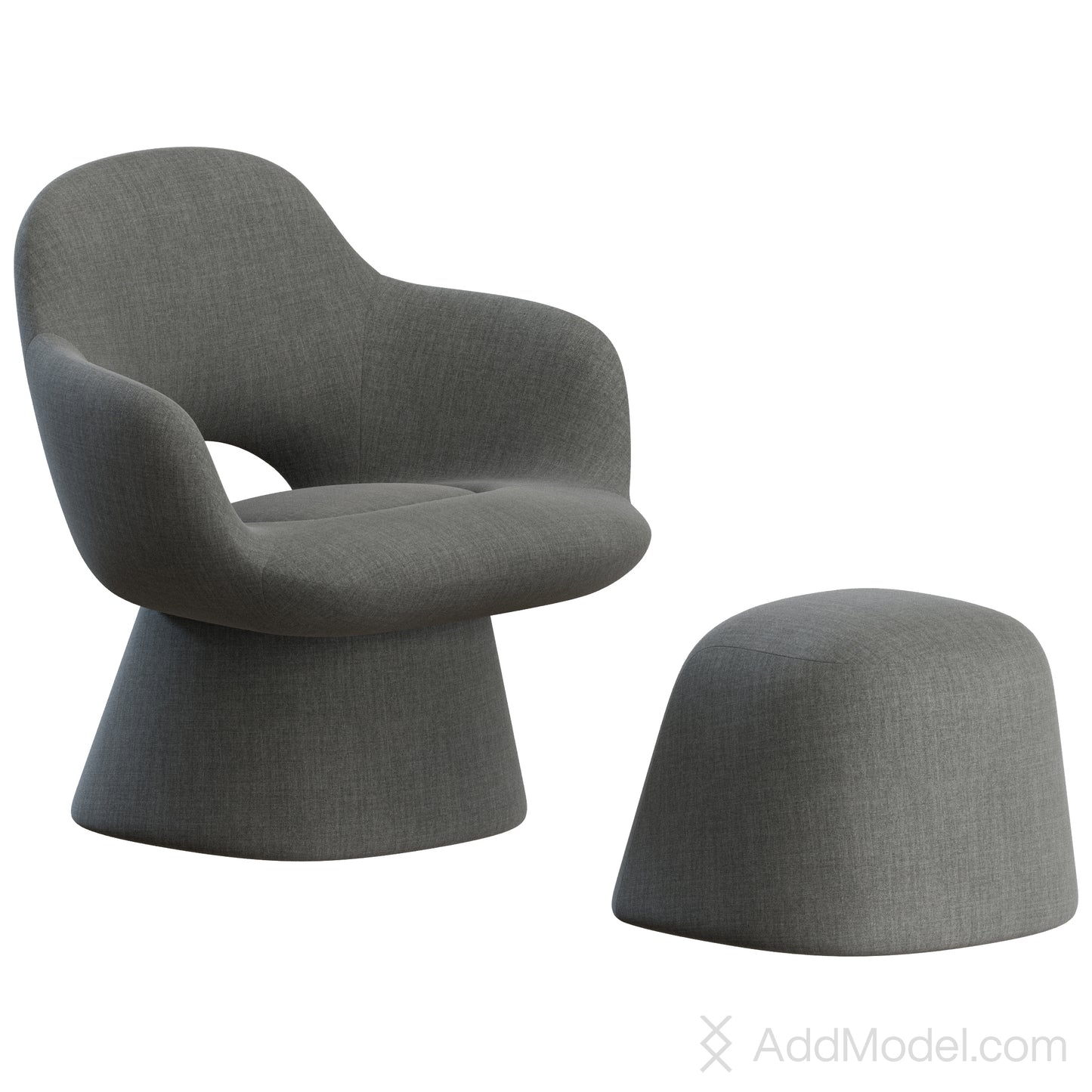 Kwado Armchair Footstool By Cappellini 3D Model