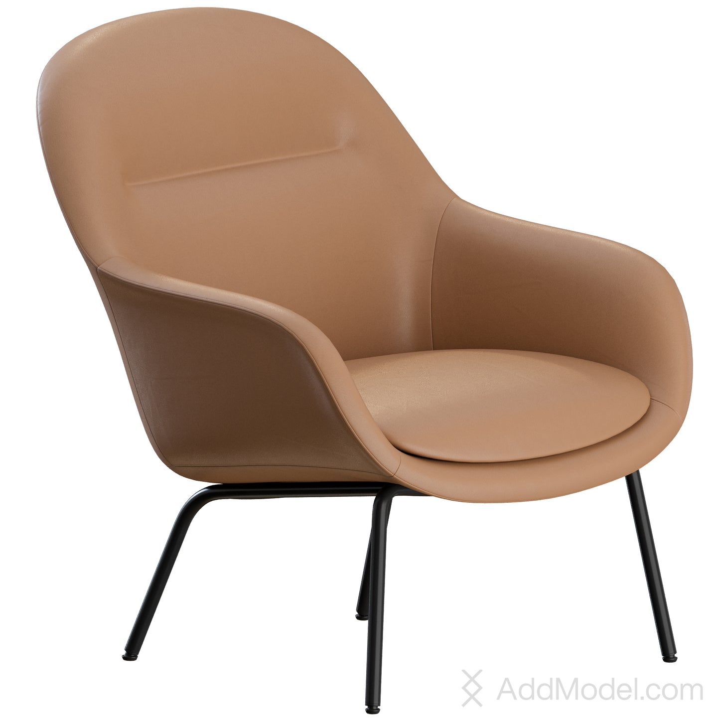 Fiber Lounge Armchair Metal By Muuto 3D Model