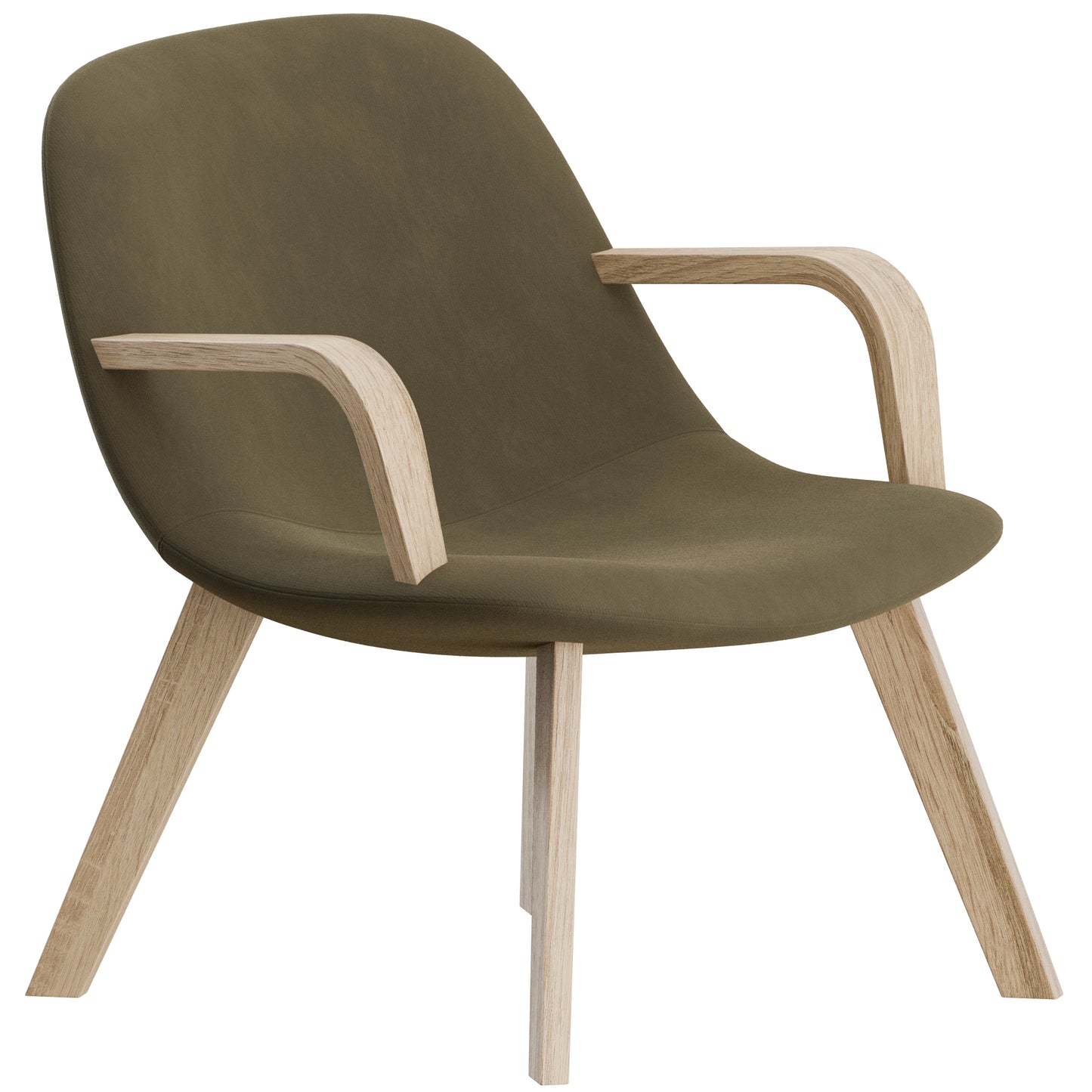 Eyes Lounge Wood Base Armchair By Fredericia 3D Model