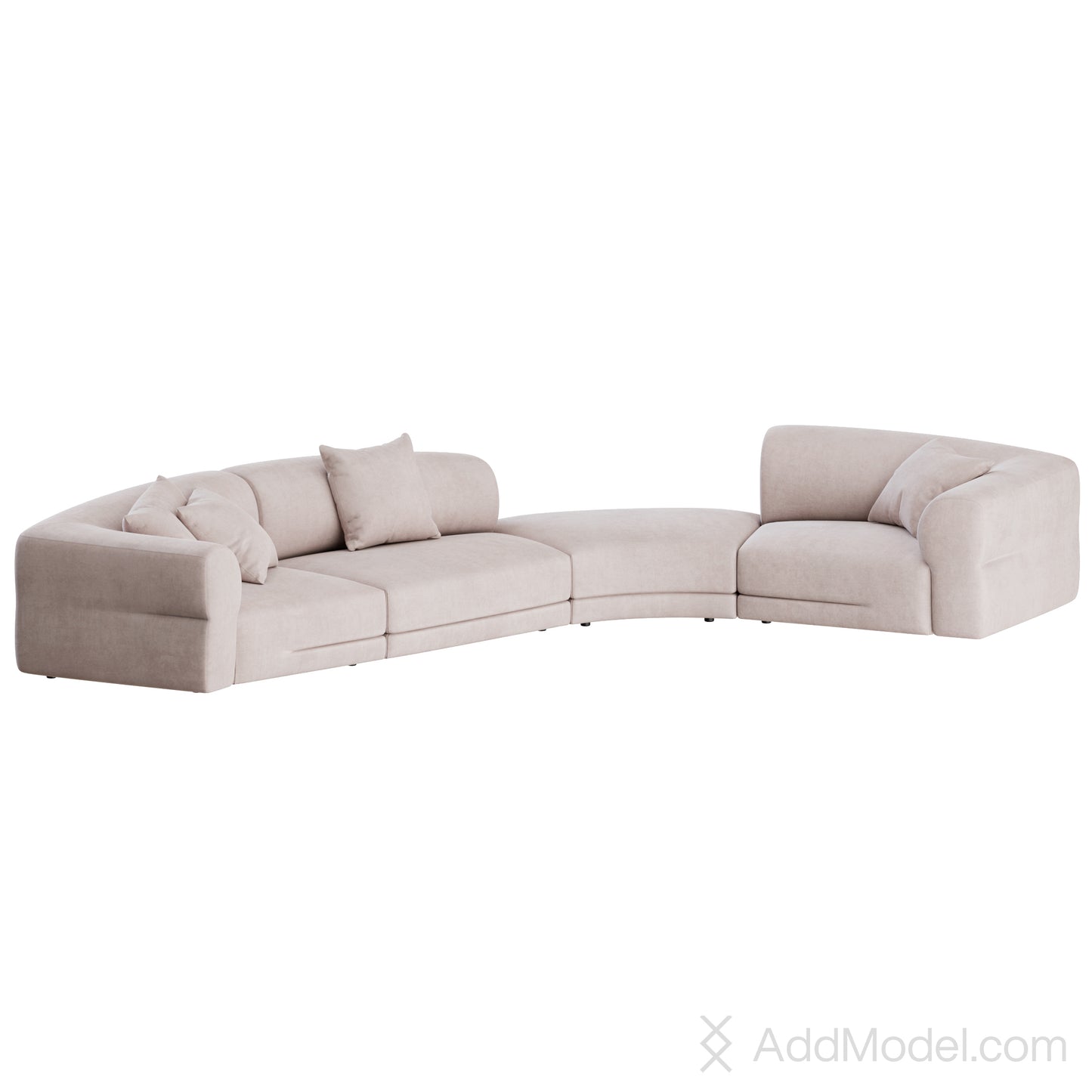 Emile Modular Curved Sofa By Molteni&C 3D Model