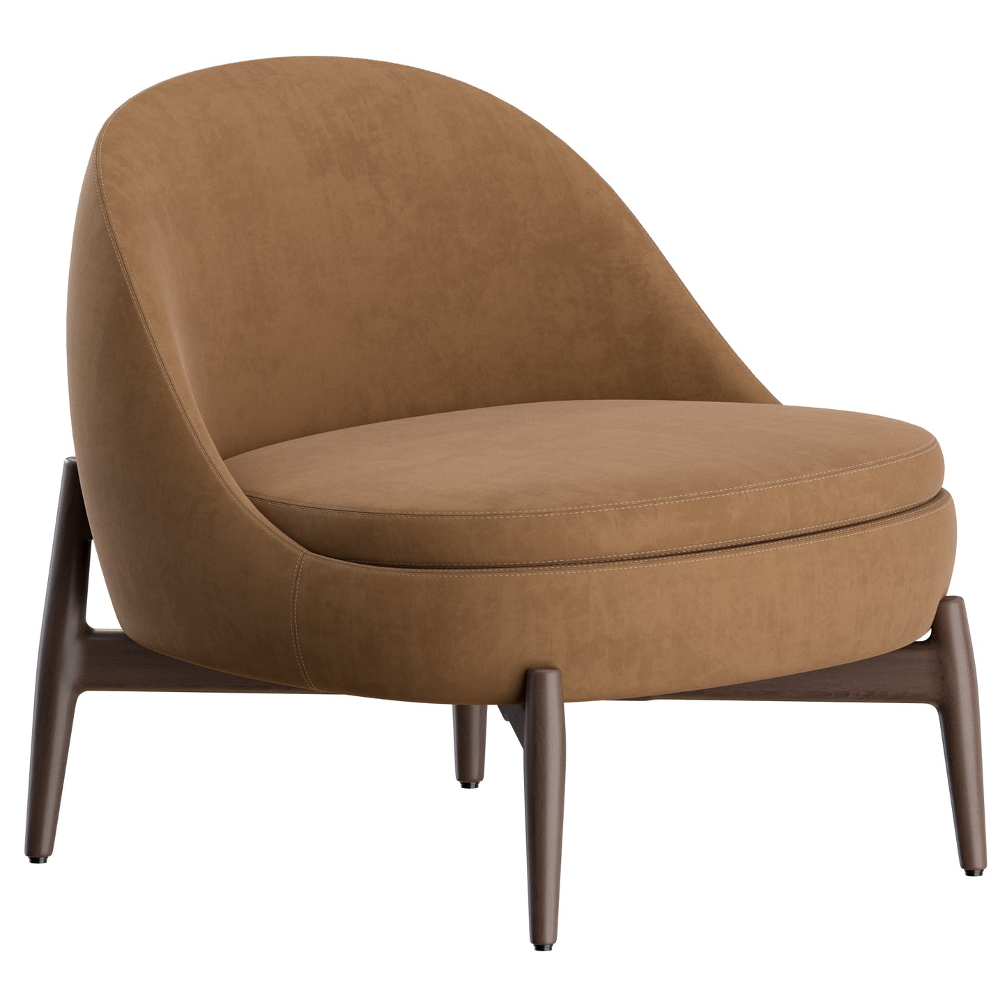 Sendai Armchair Wood Minotti 3D Model