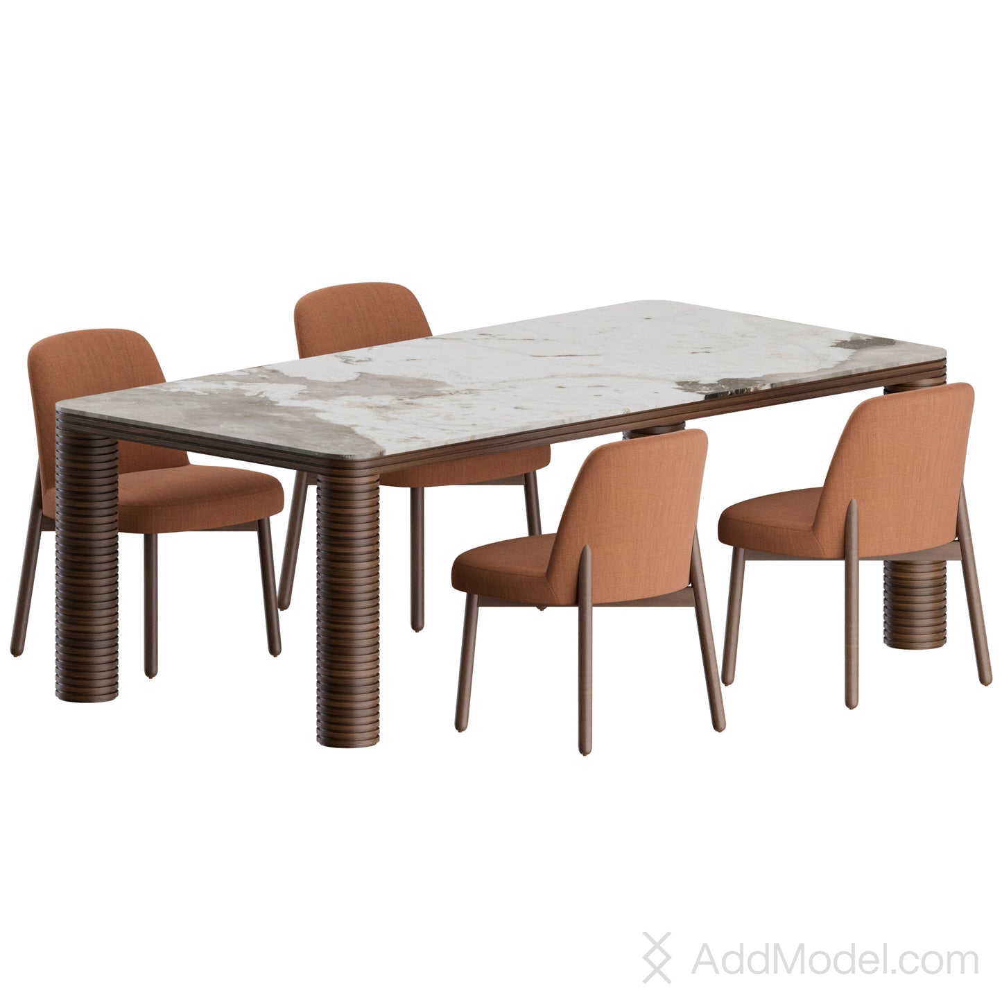 Abby Sansiro Dining Set 02 By Porada 3D Model