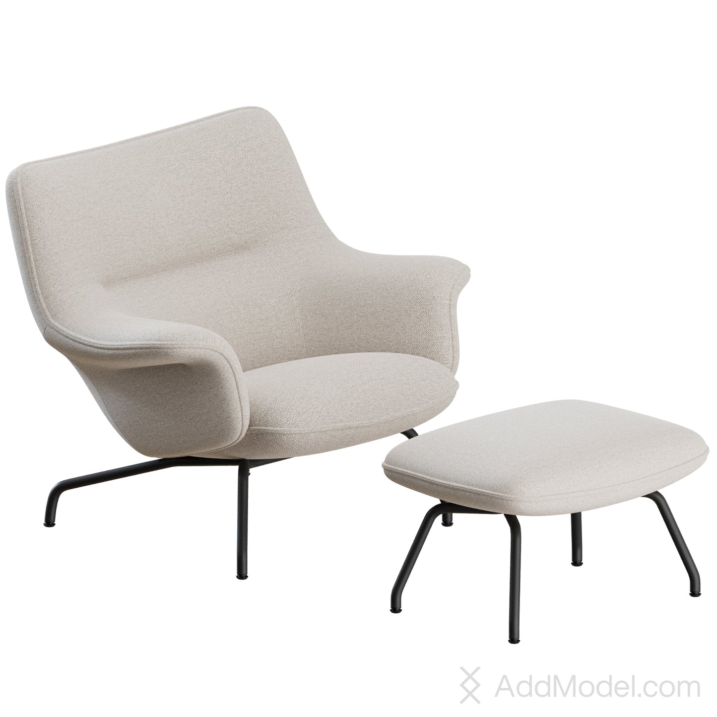 Doze Lounge Chair Low Back Tube By Muuto 3D Model