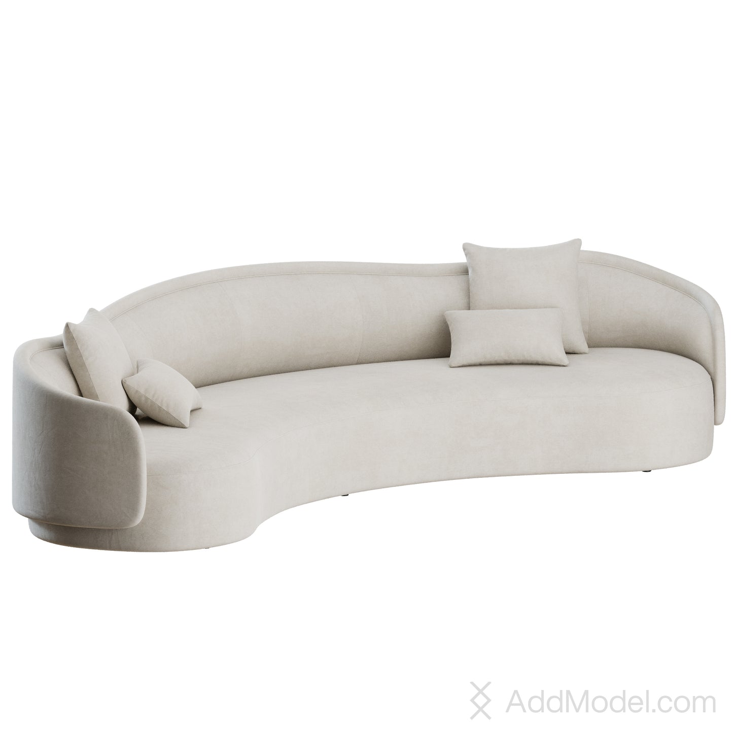 PIA Curved Sofa 350 By Collection Particuliere 3D Model