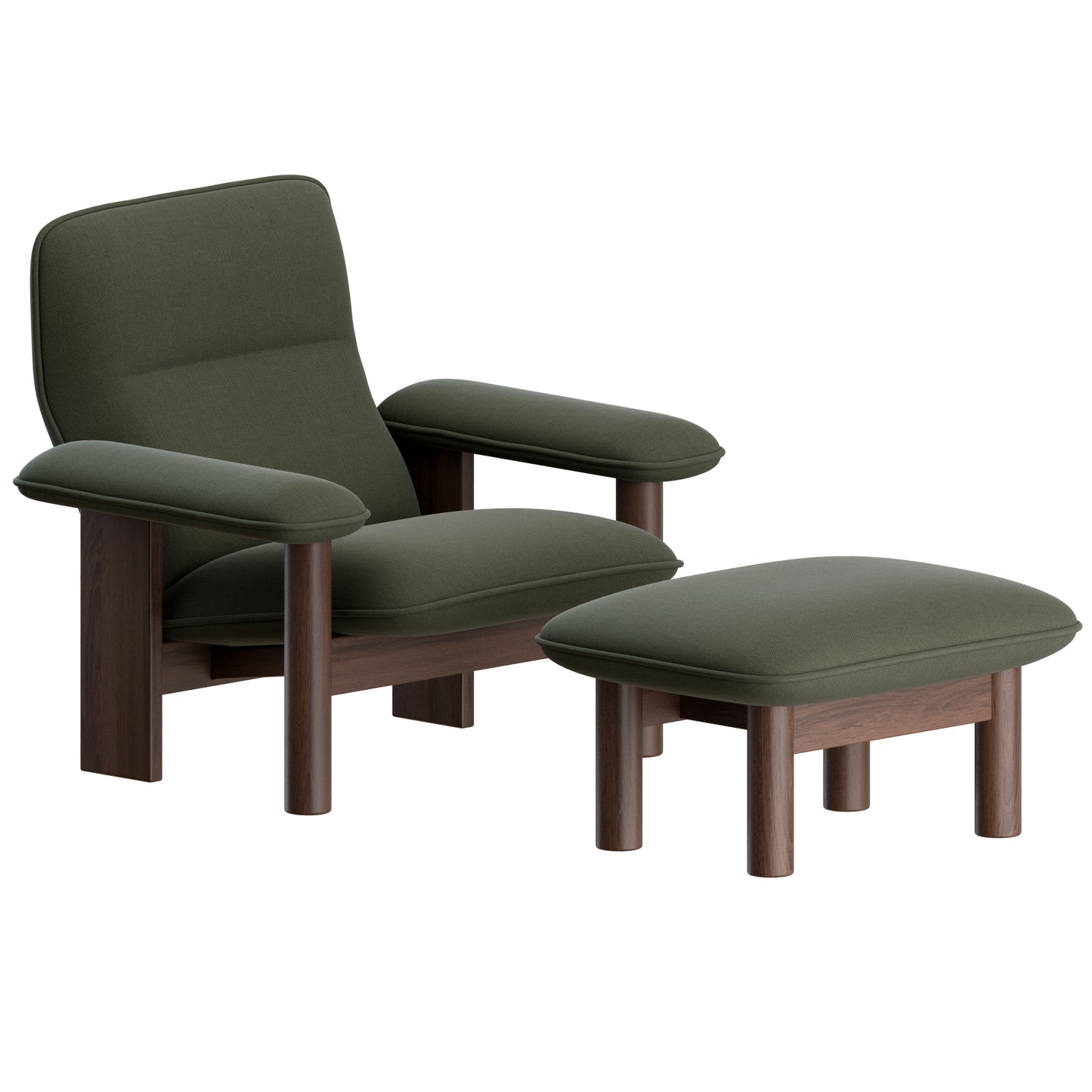 Brasilia Lounge Chair + Ottoman By Audo 3D Model