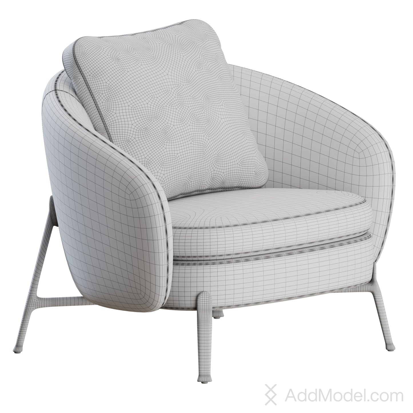 Orbis Armchair By Poliform 3D Model