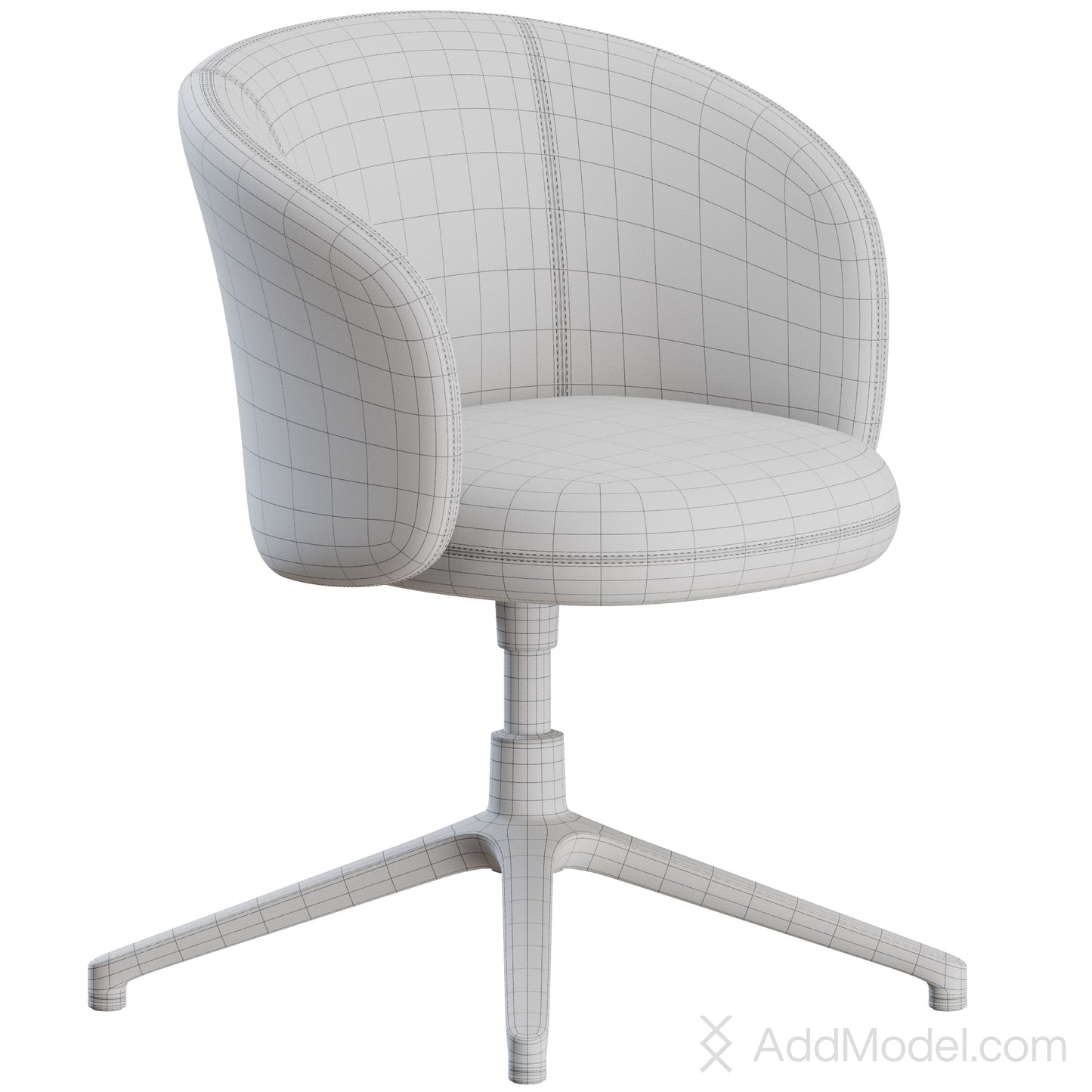 Mikado Office Chair 4 Legs By Vitra 3D Model