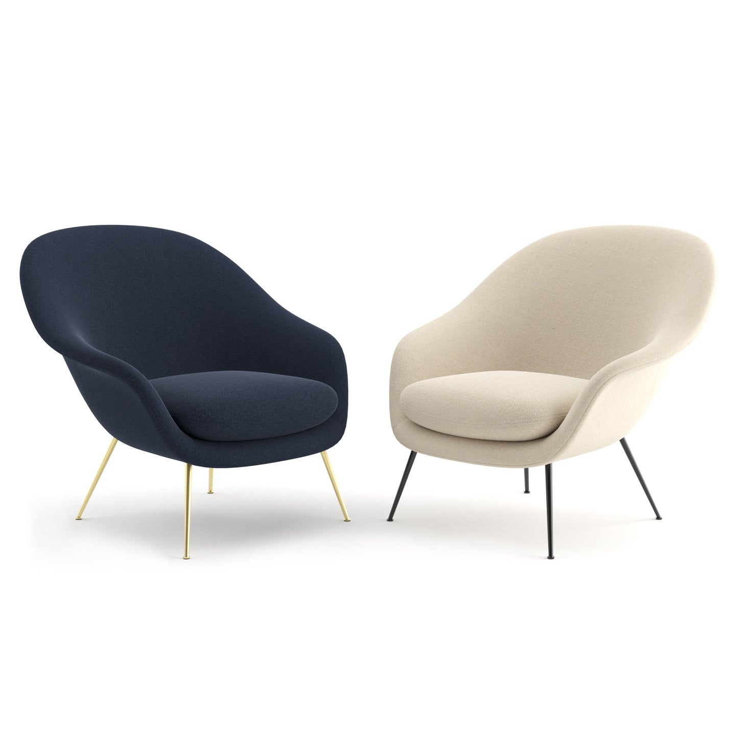 Bat Lounge Chair Conic Base By Gubi 3D Model