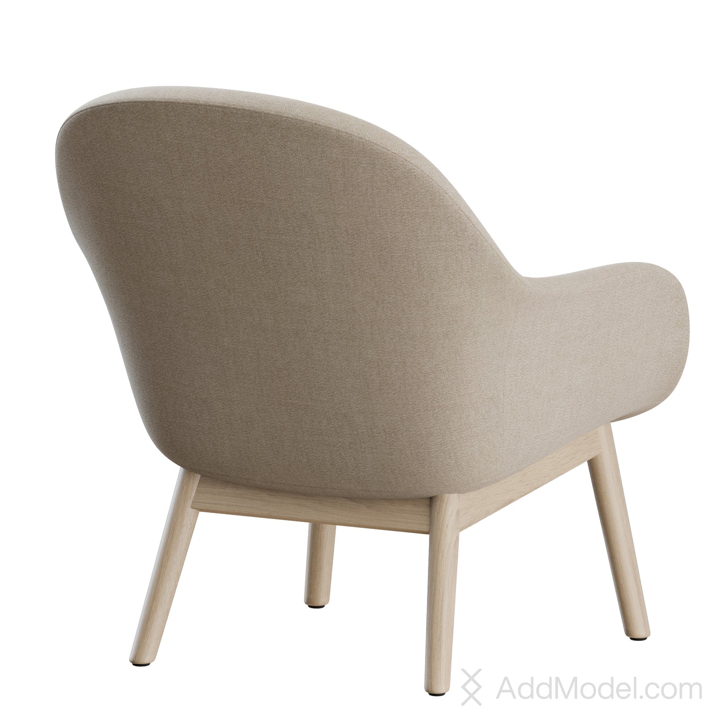 Fiber Lounge Armchair Wood By Muuto 3D Model