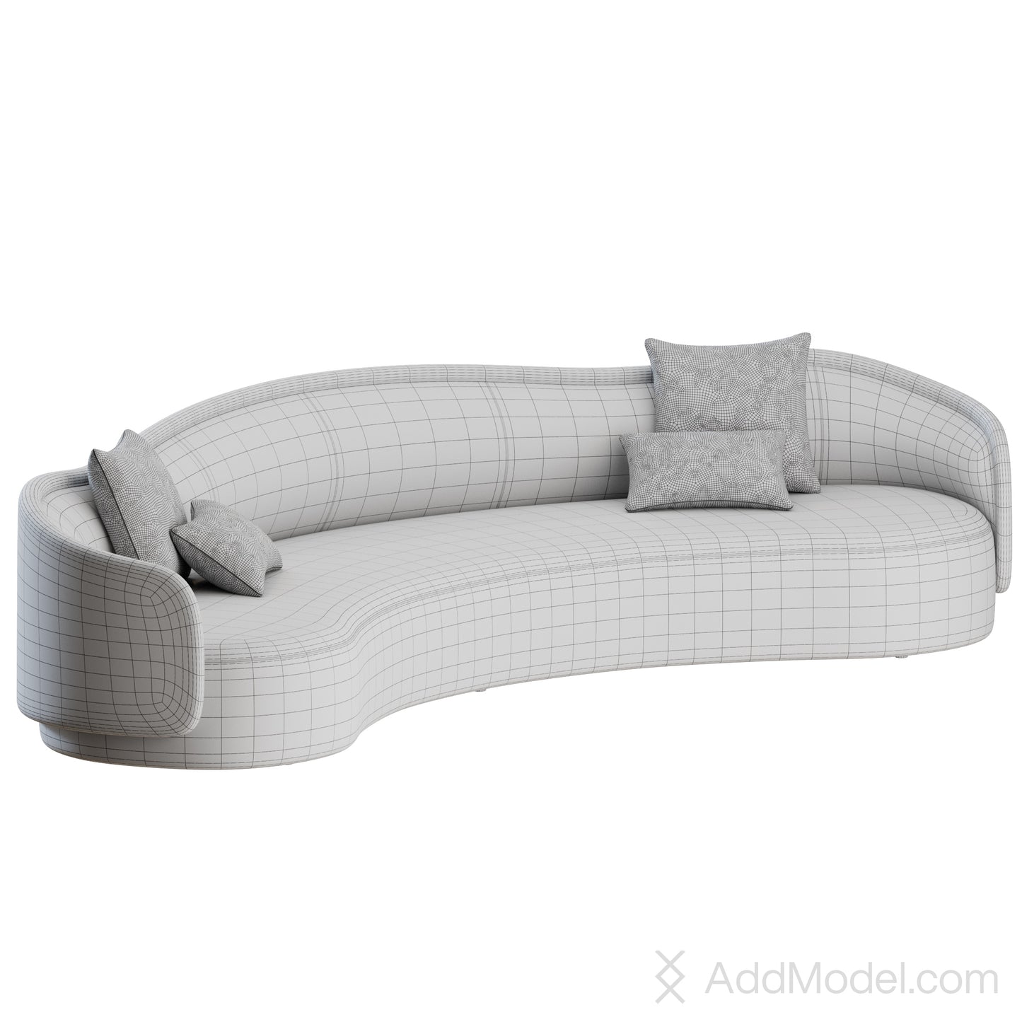 PIA Curved Sofa 350 By Collection Particuliere 3D Model