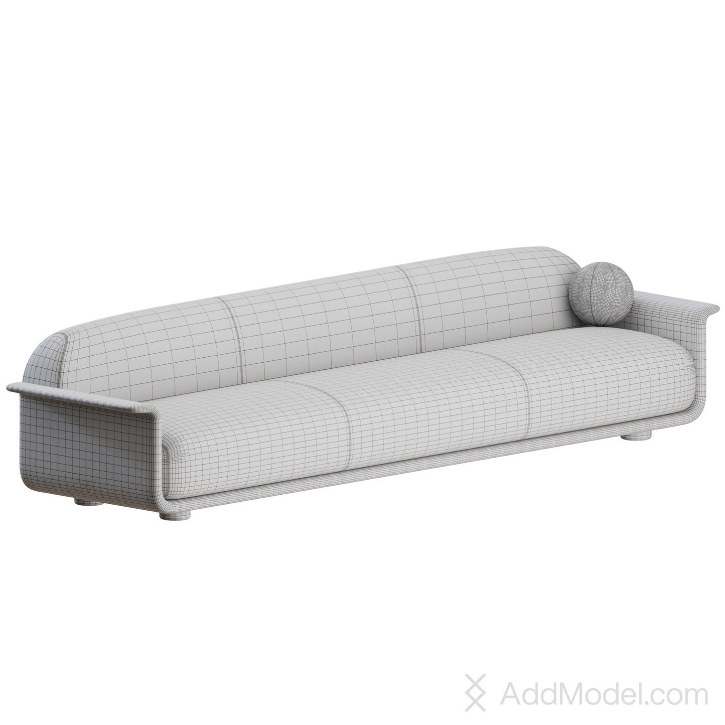 Tenere Sofa With Armrests By Van Rossum 3D Model